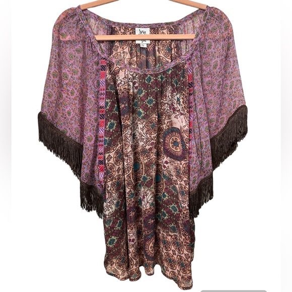 ivy jane Tops - Ivy Jane Kimono Fringe Sleeve Top‎